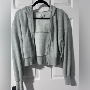 Aerie cropped sweatshirt style zip up jacket